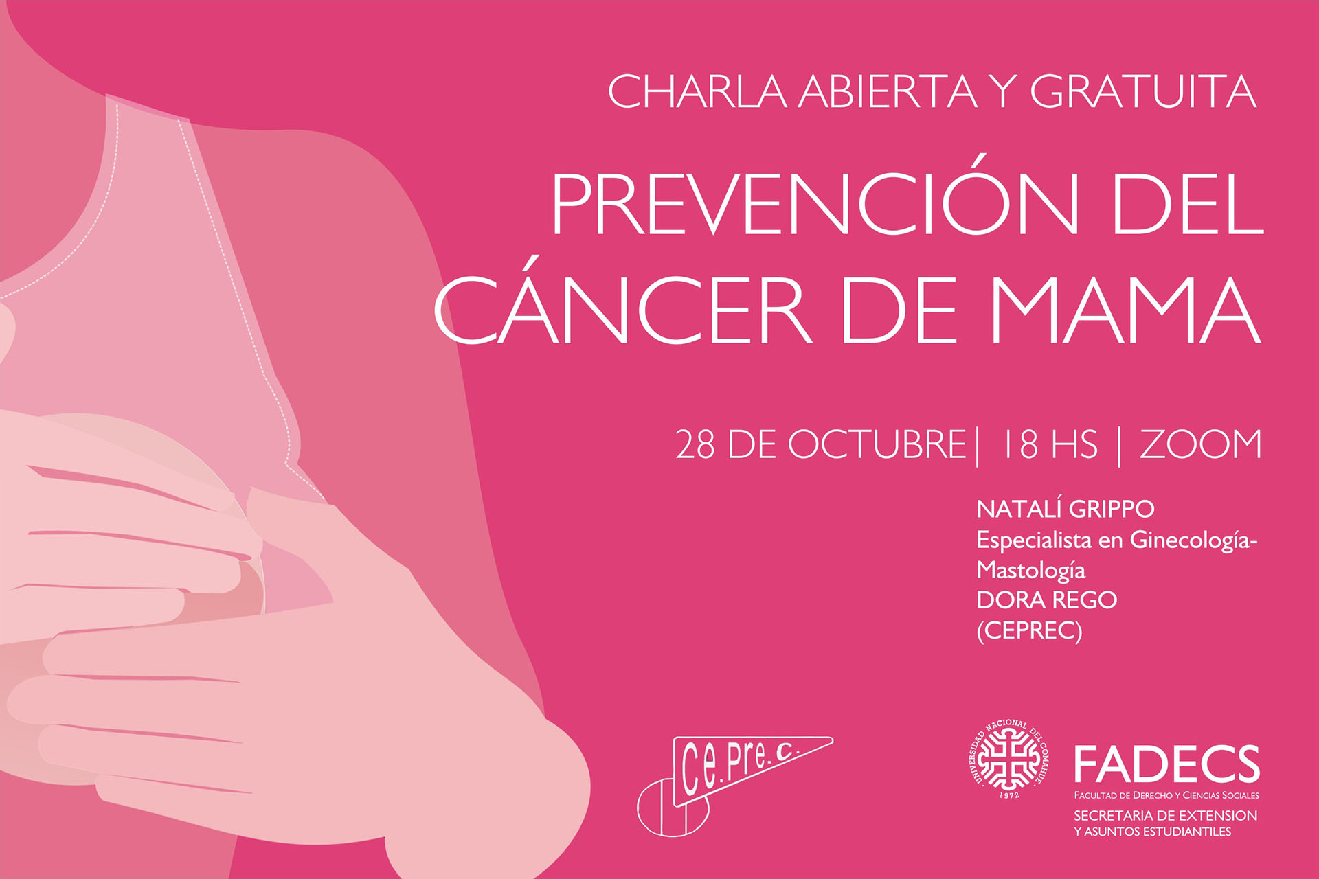 CHARLA ABIERTA Y GRATUITA SOBRE PREVENCIÓN DEL CÁNCER DE MAMA